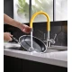 Смеситель Lemark Comfort LM3075C-Yellow для кухонной мойки, с подключением к фильтру питьевой воды, хром/желтый