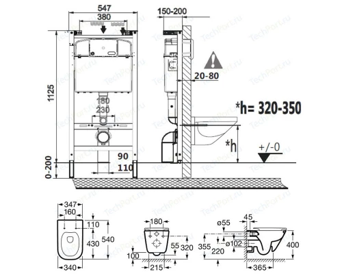 Инсталляция Roca с безободковым унитазом Roca Gap 34647L000, сиденье микролифт, клавиша хром, комплект 893104100