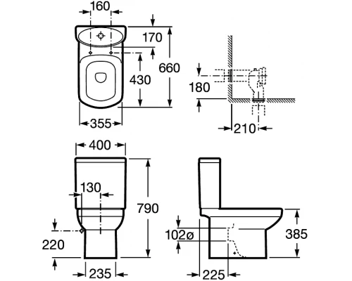 Напольный унитаз Roca Dama Senso 342517000
