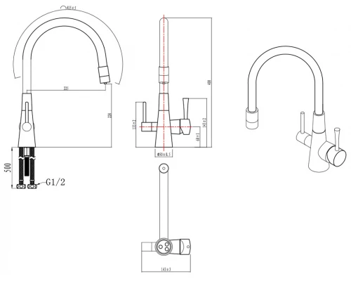 Смеситель Lemark Comfort LM3075C-Blue для кухонной мойки, с подключением к фильтру питьевой воды, хром/синий