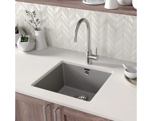 Кухонная мойка Lemark SINARA 440-U подстольного монтажа из кварцгранита цвет: Антрацит  (9910067)