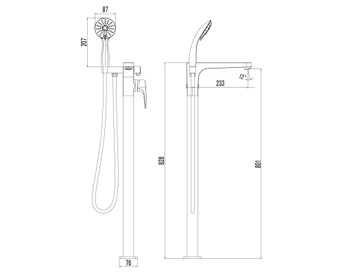 Смеситель для ванны Lemark Shift (LM4344C)