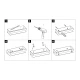 Полка для душа прямая Lemark SHELF LINE 400 мм из нерж. стали с крючками, хром (9771052)
