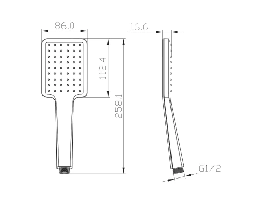Лейка душевая Lemark 1-функциональная (LM8124BL)
