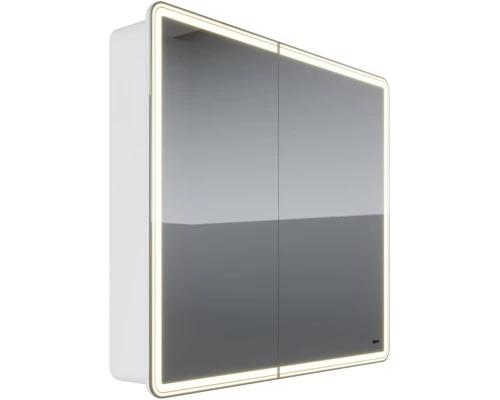 Зеркальный шкаф 90x80 см белый глянец Lemark Element LM90ZS-E