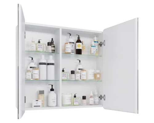 Зеркальный шкаф 90x80 см белый глянец Lemark Element LM90ZS-E