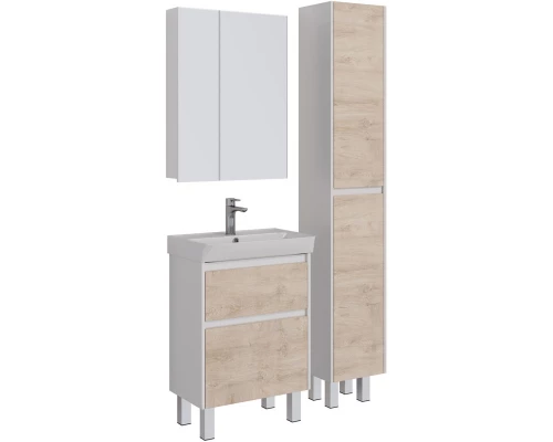 Зеркальный шкаф 60x79 см белый глянец Lemark Universal LM60ZS-U