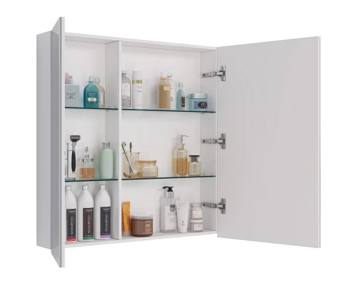 Зеркальный шкаф 80x79 см белый глянец Lemark Universal LM80ZS-U