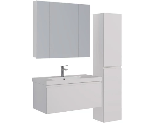 Зеркальный шкаф 100x79 см белый глянец Lemark Universal LM100ZS-U