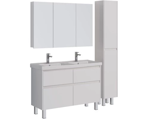 Зеркальный шкаф 120x79 см белый глянец Lemark Universal LM120ZS-U