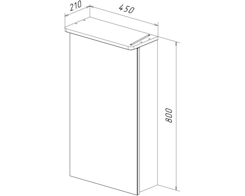 Зеркальный шкаф 45x80 см белый глянец L Lemark Zenon LM45ZS-Z
