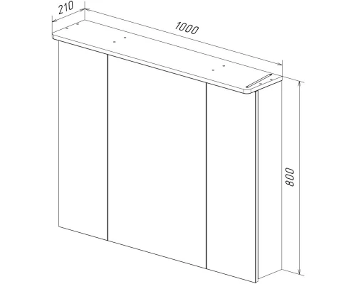 Зеркальный шкаф 100x80 см белый глянец Lemark Zenon LM100ZS-Z