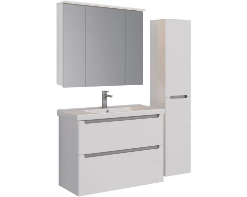 Зеркальный шкаф 100x80 см белый глянец Lemark Zenon LM100ZS-Z