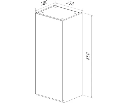 Шкаф одностворчатый 35x85 см белый глянец L/R Lemark Veon LM01V35PL