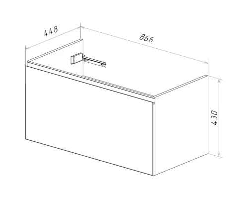 Тумба белый глянец 86,6 см Lemark Veon Mini LM02VM90T