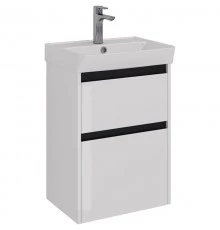 Тумба белый глянец/черный 47,6 см Lemark Combi LM03C50T-black