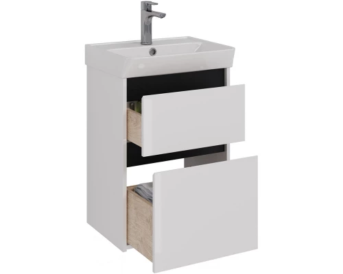 Тумба белый глянец/черный 47,6 см Lemark Combi LM03C50T-black