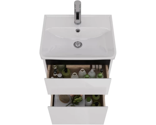 Тумба белый глянец/черный 47,6 см Lemark Combi LM03C50T-black