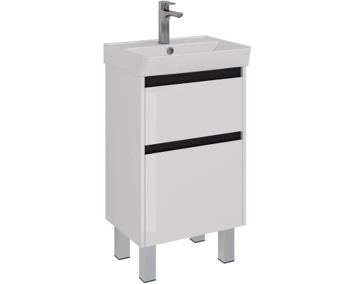 Тумба белый глянец/черный 47,6 см Lemark Combi LM03C50T-black