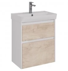 Тумба дуб кантри/белый глянец 57,4 см Lemark Combi LM03C60T-dub