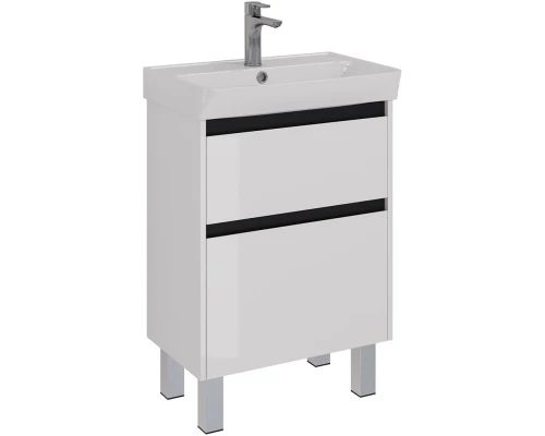 Тумба белый глянец/черный 57,4 см Lemark Combi LM03C60T-black