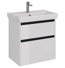 Тумба белый глянец/черный 64,4 см Lemark Combi LM03C70T-black