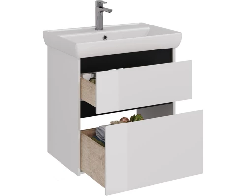 Тумба белый глянец/черный 64,4 см Lemark Combi LM03C70T-black