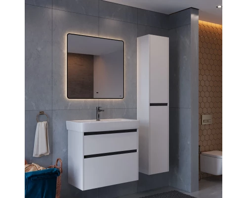 Тумба белый глянец/черный 64,4 см Lemark Combi LM03C70T-black