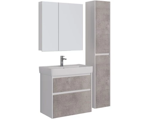Тумба белый глянец/бетон 74,4 см Lemark Combi LM03C80T-Beton