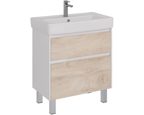 Тумба дуб кантри/белый глянец 74,4 см Lemark Combi LM03C80T-dub