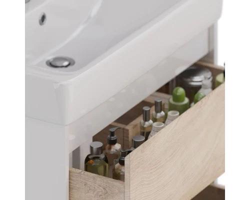 Тумба дуб кантри/белый глянец 74,4 см Lemark Combi LM03C80T-dub