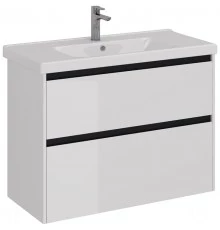 Тумба белый глянец/черный 95,8 см Lemark Combi LM03C100T-black