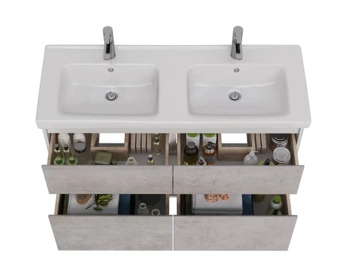 Тумба белый глянец/бетон 120 см Lemark Combi LM03C125T-Beton