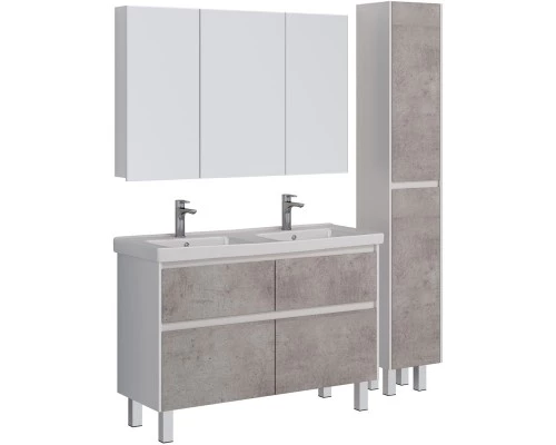 Тумба белый глянец/бетон 120 см Lemark Combi LM03C125T-Beton