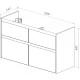 Тумба белый глянец/бетон 120 см Lemark Combi LM03C125T-Beton