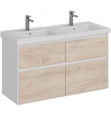 Тумба дуб кантри/белый глянец 120 см Lemark Combi LM03C125T-dub