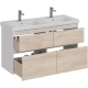 Тумба дуб кантри/белый глянец 120 см Lemark Combi LM03C125T-dub