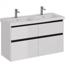 Тумба белый глянец/черный 120 см Lemark Combi LM03C125T-black