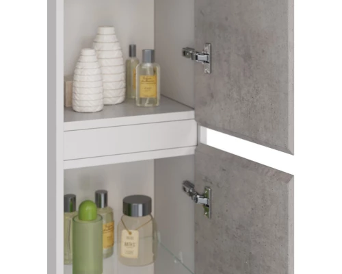 Пенал подвесной белый глянец/бетон L/R Lemark Combi LM03C35P-Beton