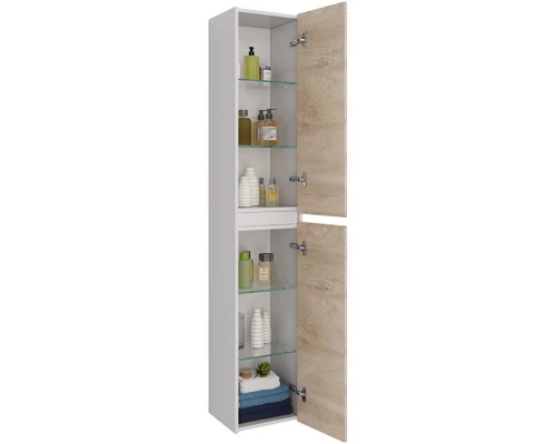 Пенал подвесной дуб кантри/белый глянец L/R Lemark Combi LM03C35P-dub