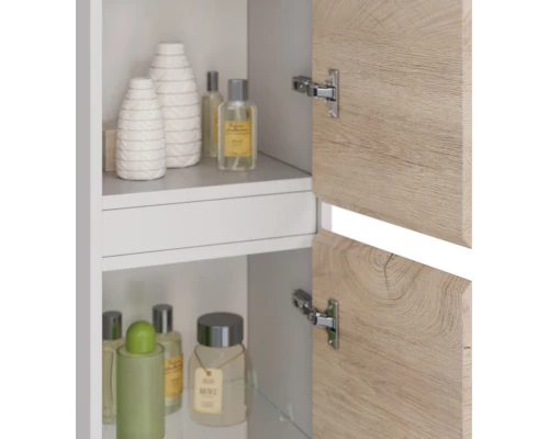 Пенал подвесной дуб кантри/белый глянец L/R Lemark Combi LM03C35P-dub