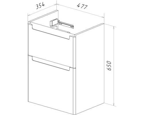 Тумба белый глянец 47,7 см Lemark Buno LM04B50T