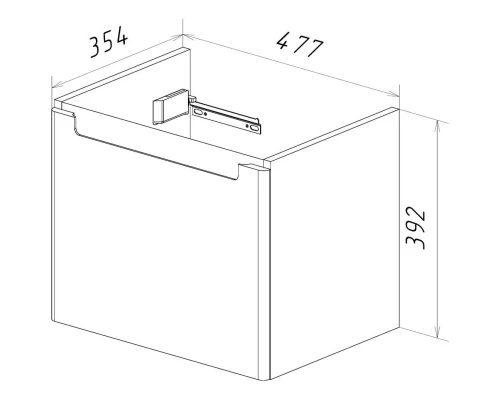 Тумба белый глянец 47,7 см Lemark Buno mini LM05BM50T
