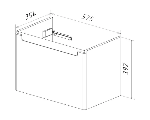 Тумба белый глянец 57,5 см Lemark Buno mini LM05BM60T