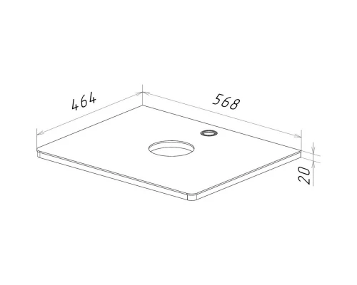 Столешница 56,8 см белый глянец Lemark Miano LM06M60S