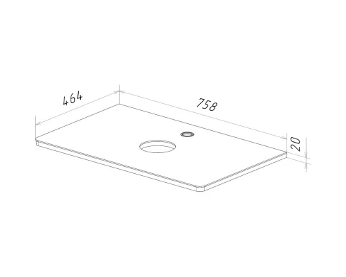 Столешница 75,8 см белый глянец Lemark Olivia LM08OL80S