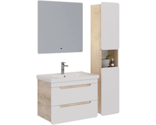 Тумба дуб кантри/белый глянец 75,4 см Lemark Olivia LM08OL80T