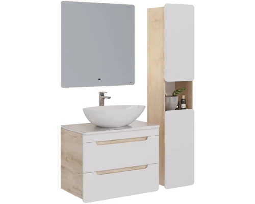 Тумба дуб кантри/белый глянец 75,4 см Lemark Olivia LM08OL80T