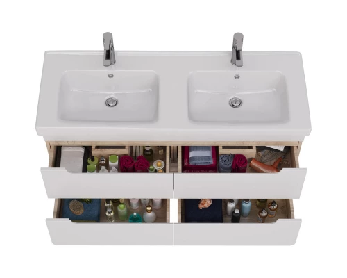 Тумба дуб кантри/белый глянец 120 см Lemark Olivia LM08OL125T