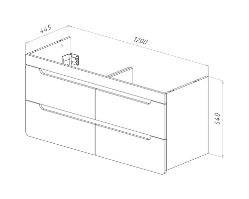 Тумба дуб кантри/белый глянец 120 см Lemark Olivia LM08OL125T